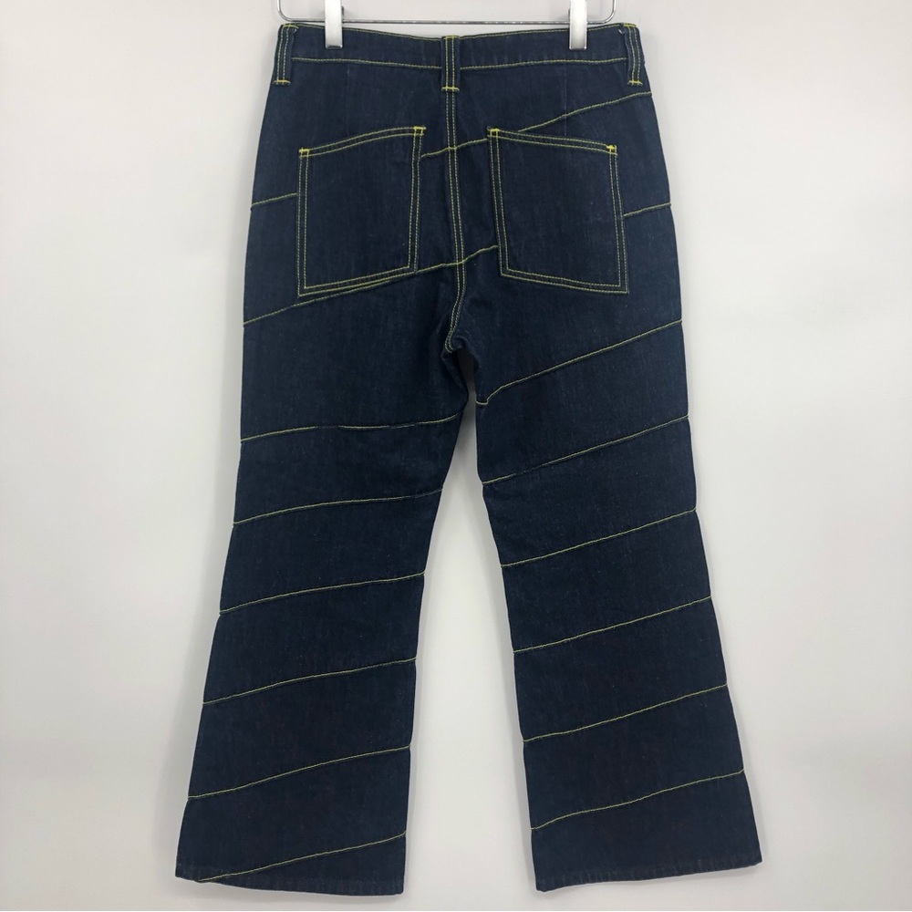 NWT Tory Burch Asymmetric Stitch Flare Cropped Jeans 28 - Picture 5 of 15